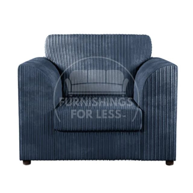 Furnishings For Less UK Luxor Jumbo Cord Navy Blue Fabric Armchair