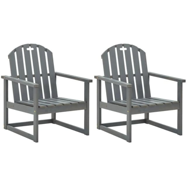 VIDAXL Garden Sofa Chairs 2 pcs Grey Solid Acacia Wood Vidaxl 8720286143520