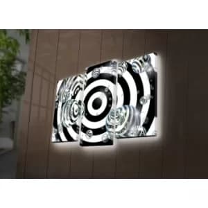 3PATDACT-3 Multicolor Decorative LED Lighted Canvas Painting (3 Pieces)