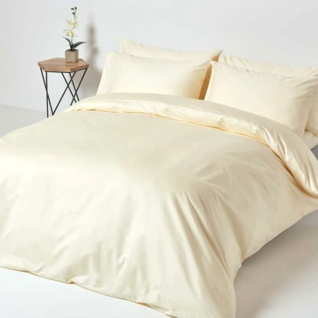 Homescapes Cream Egyptian Cotton Duvet Cover With Pillowcases 1000 Tc, King