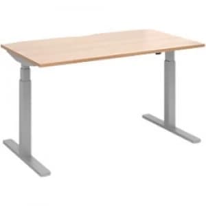 Dams International Sit Stand Desk Elev8 Touch Beech 1,400 x 800 x 675 x 675 - 1,300 mm