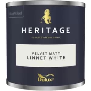 Dulux Heritage Velvet Matt Linnet White Matt Emulsion Paint 125ml