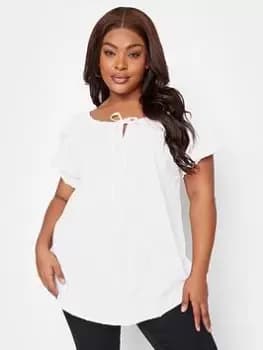 Yours Sb Gypsy Top White Dobby, Black, Size 16, Women
