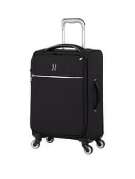 IT Luggage Glint Cabin Black/White Trim Suitcase