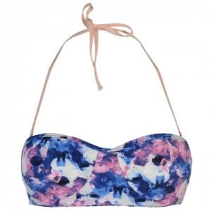 Gul Bandeau Bikini Top Ladies - Pink AOP