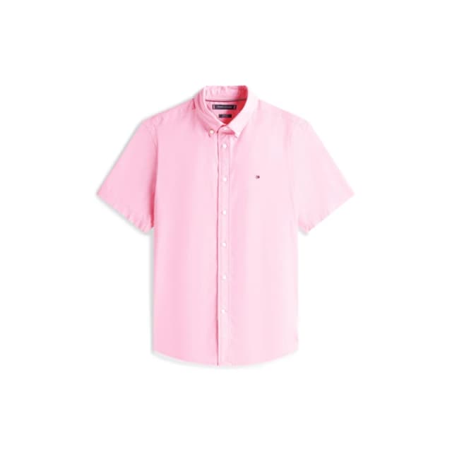 Tommy Hilfiger Mens Flex Short Sleeve Shirt Classic Pink male S