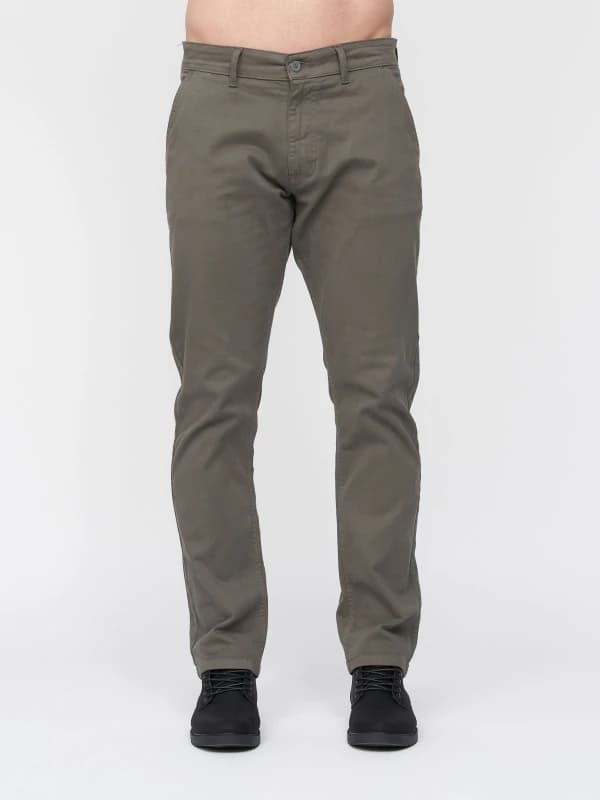 Duck&Cover Moretor Mens Slim-Fit Lightweight Stretch Canvas Chinos with Secure Penny Pocket in Olive Size: 36S Olive Male 36S