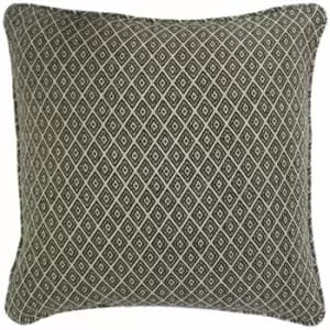 Paoletti - Tangier Geometric Woven Cushion Cover, Monochrome, 55 x 55 Cm