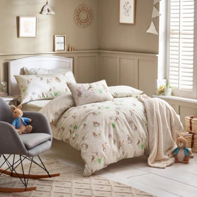 Peter Rabbit Classic Single Duvet Cover Set, Cotton, Natural