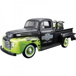 Maisto Ford Pick Up F1 '48 und Modellmotorrad FL Panhead Harley Davidson 1:24 Model car