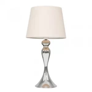 Faulkner Chrome Touch Table Lamp with Beige Aspen Shade