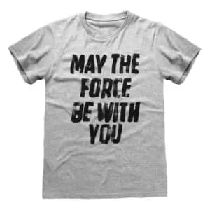 Star Wars Mens May The Force Be With You Heather T-Shirt (S) (Heather Grey)