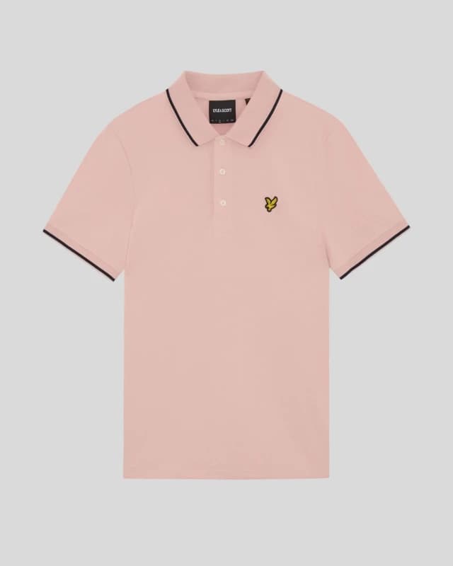 Lyle & Scott Mens Tipped Polo Shirt in Pink