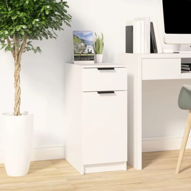 Vidaxl Desk Cabinet White 33.5X50X75cm Engineered Wood, White 811502