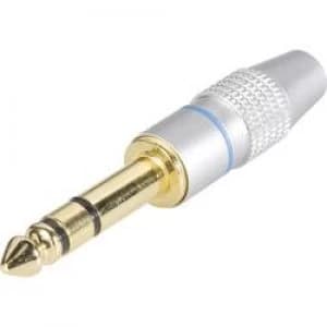 6.35mm audio jack Plug straight Number of pins 3 Stereo Silver Kash