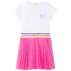 Billieblush Girls Colour Block Stripe Waist Dress In White - Size 4 Years