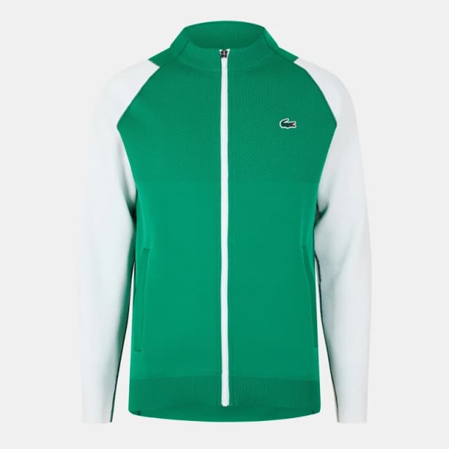 Lacoste Mens Crew Neck Jumper Green/White male XS