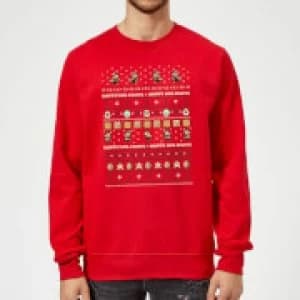 Nintendo Super Mario Happy Holidays The Good Guys Red Christmas Sweatshirt - L - Red