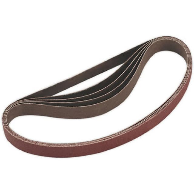 Loops 5 PACK - 20mm x 520mm Sanding Belts - 80 Grit Aluminium Oxide Slim Detail Loop Multi