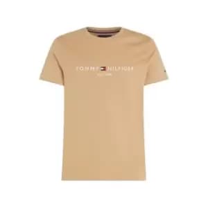 Tommy Hilfiger Logo Crew Neck T Shirt - Beige