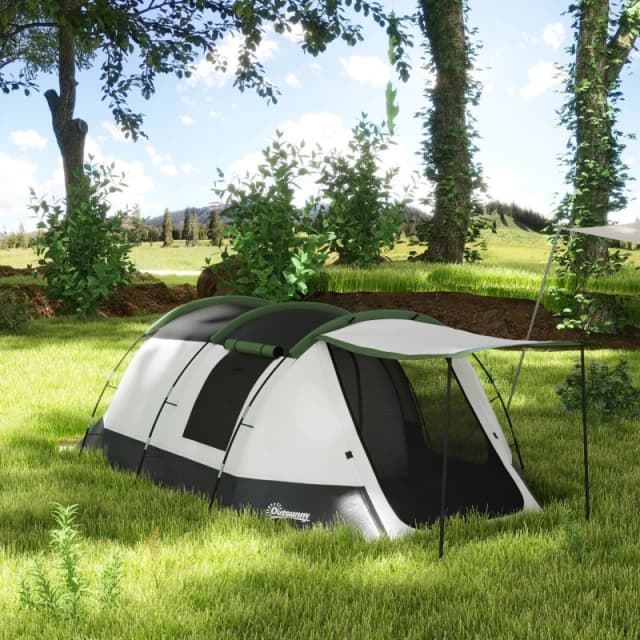 Outsunny Tunnel Tent with Bedroom - Green A20-417V00GN