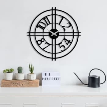 Metal Wall Clock 33 - Black Decorative Metal Wall Clock