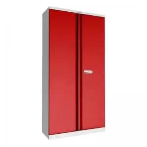 Phoenix SC Series 2 Door 4 Shelf Steel Storage Cupboard Grey Body Red