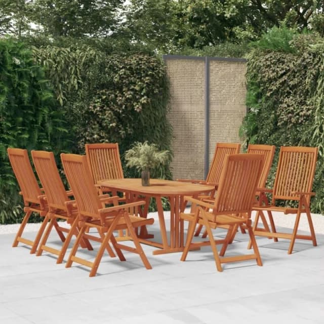 vidaXL Folding Garden Chairs 8 pcs Solid Wood Eucalyptus, Brown 3087346
