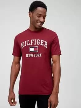 Tommy Hilfiger Modern Varsity T-Shirt - Dark Red , Dark Red Size M Men
