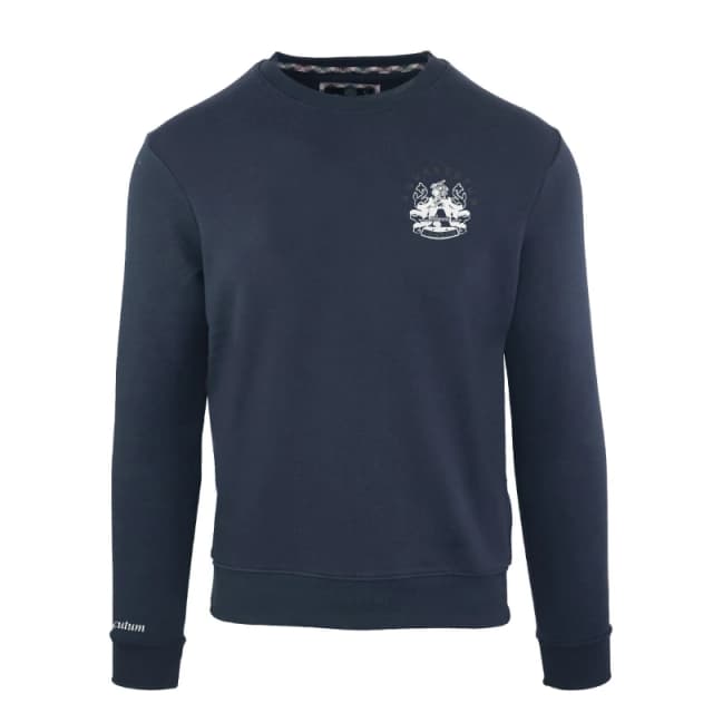 Aquascutum Mens Roundnk Sweat Crew Sweatshirt Crew Sweaters Small Blue 52234318350