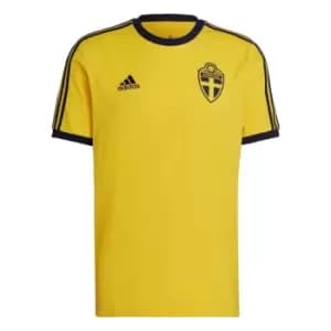 adidas Sweden 3-Stripes T-Shirt Mens - Yellow