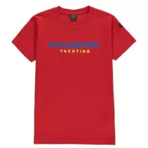 Paul And Shark Logo Crew T-Shirt - Red