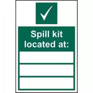 Spill Kit Located At’ Sign; Self-Adhesive Vinyl 200mm x