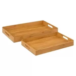 Rack & Rail Company Trays Set Of 2 Bamboo