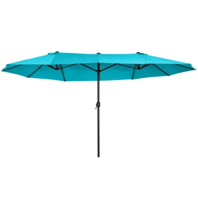 Outsunny High-Quality 4.6M Patio Umbrella - Sun Shade Canopy in Blue - Outsunny