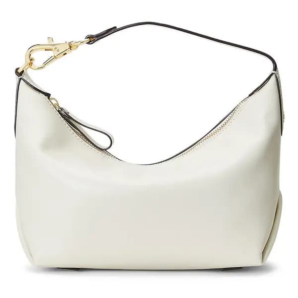 Lauren by Ralph Lauren Kasie Small Leather Shoulder Bag - Cream One Size