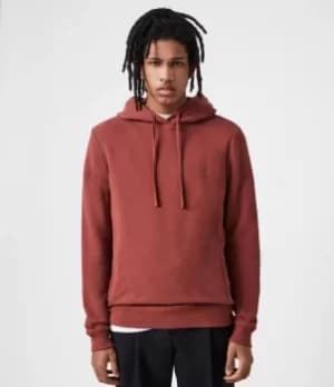 AllSaints Mens Raven Pullover Hoodie, Clay RED, Size: XL