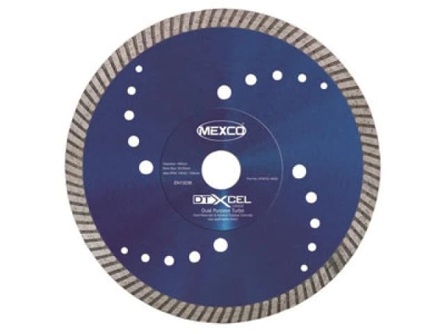 Mexco Dtxcel18022 Xcel Grade Dual Purpose Turbo Diamond Blade 180 X 22mm Mexdtxl18022