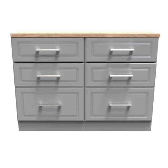 Ready Assembled 2 U Norfolk 6 Drawer Wide Chest (Ready Assembled) Dark Grey