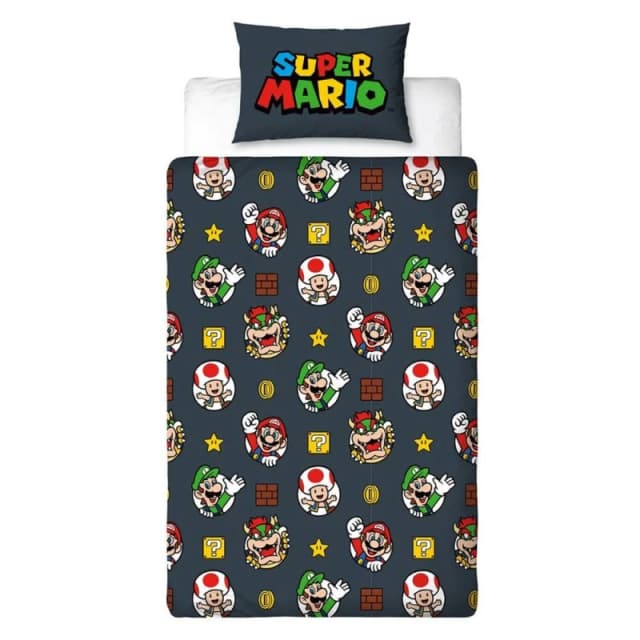 Super Mario Single Duvet Cover Set Multicolor Unisex Single