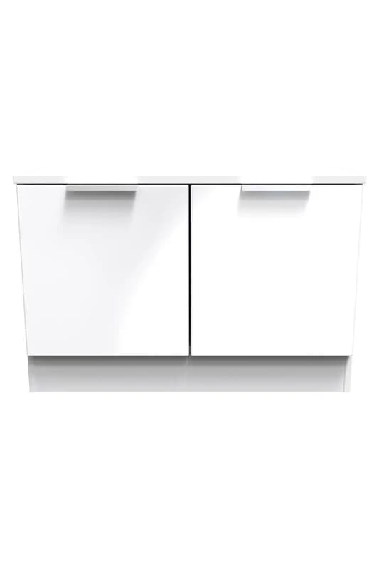 Ready Assembled 2 U Dover Compact 2 Door TV & Media Unit (Ready Assembled) White