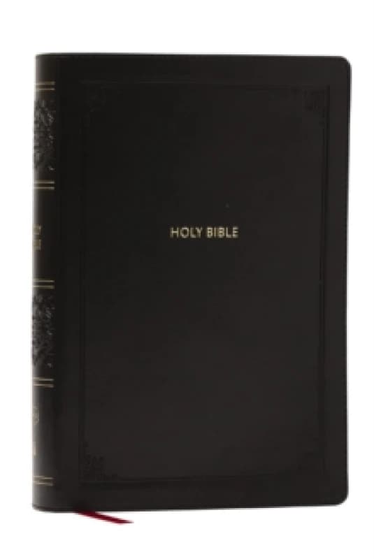 NKJV Giant Print End-of-Verse Reference Bible, Black Leathersoft, Red Letter, Comfort Print : Holy Bible Leather / fine binding