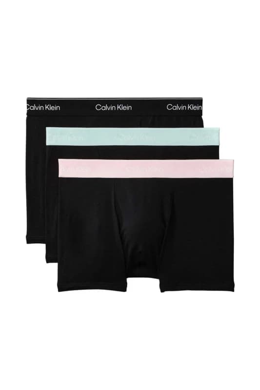 Calvin Klein 3 Pack Relaxed Fit Trunks Black (Black/Green/Pink) M