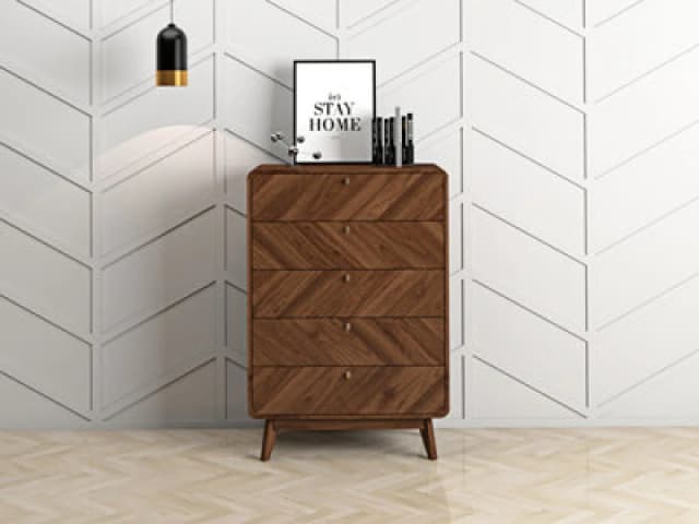 Kudl LV44 5 Chest Of Drawers - Brown, Brown LV44COD4423