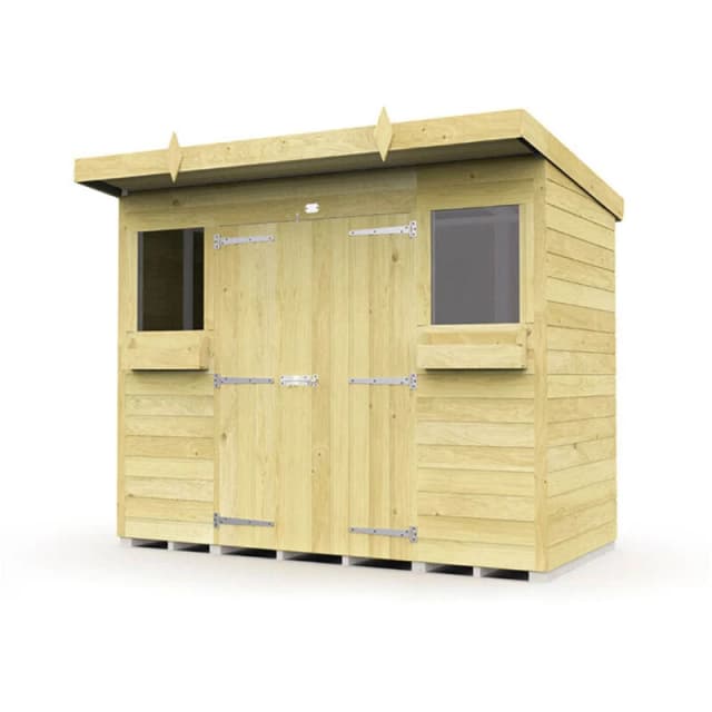 Flat Pack Sheds DIY Sheds 8 x 4 Pent Summer Shed, Brown 8X4PSSFF