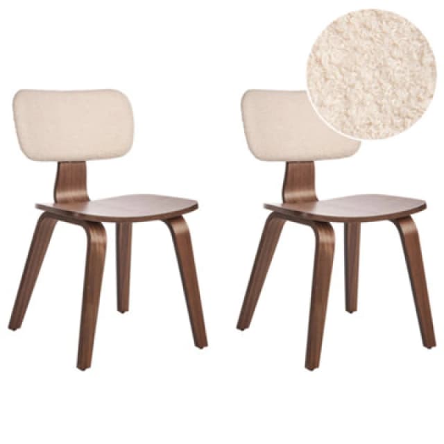 Beliani Set Of 2 Dining Chairs Lucinda Wood Dark Brown