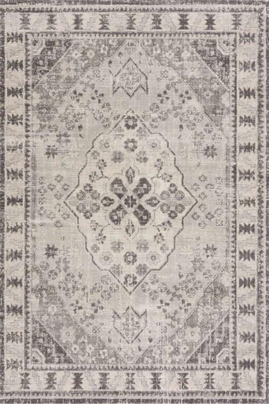THE RUGS Montana Medallion Cream & Grey Living Room Area Rug 3920 Size: 120cm x 170cm Grey Unisex 120cm x 170 cm