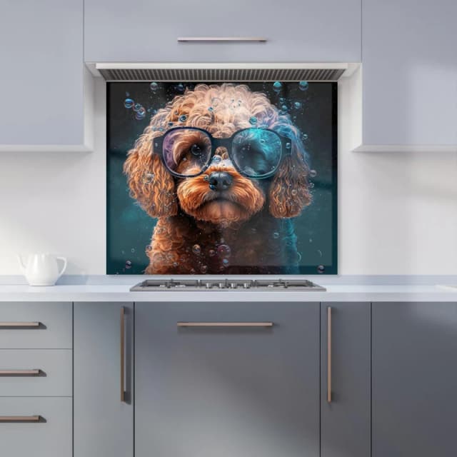 Warren Reed - Designer Cavapoo Dog Face Splashart Kitchen Splashback Size: 600mm x 750mm Multicolor Unisex 600mm x 750mm