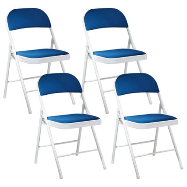 Beliani Set Of 4 Folding Chairs Sparks Blue