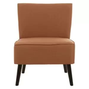 Swedish Inspired Accent Chair in Terracotta with Black Finished Rubberwood Legs